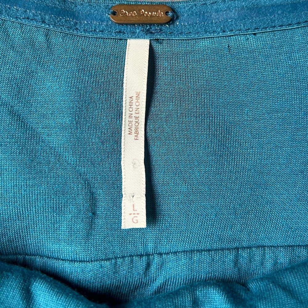 Free People Turquoise Shatter Shine Stretch Velvet Mermaid Tube Dress L/G Junior - Picture 5 of 14